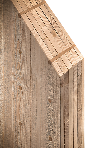 parete in legno massiccio senza colla e chiodi